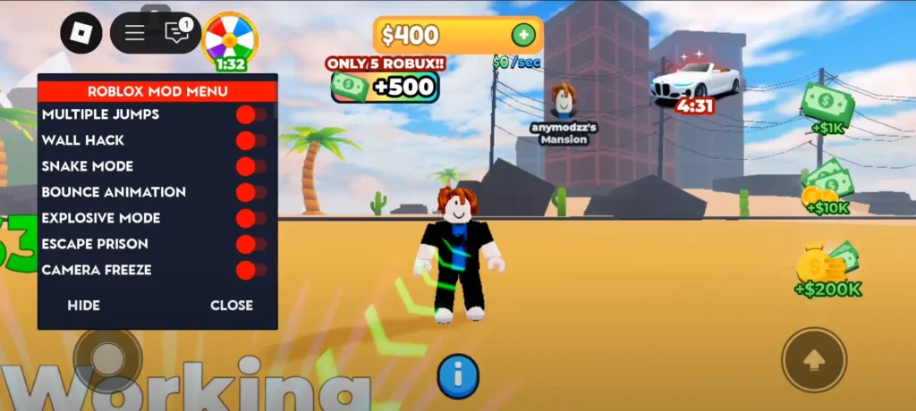 roblox mod menu unlimited robux